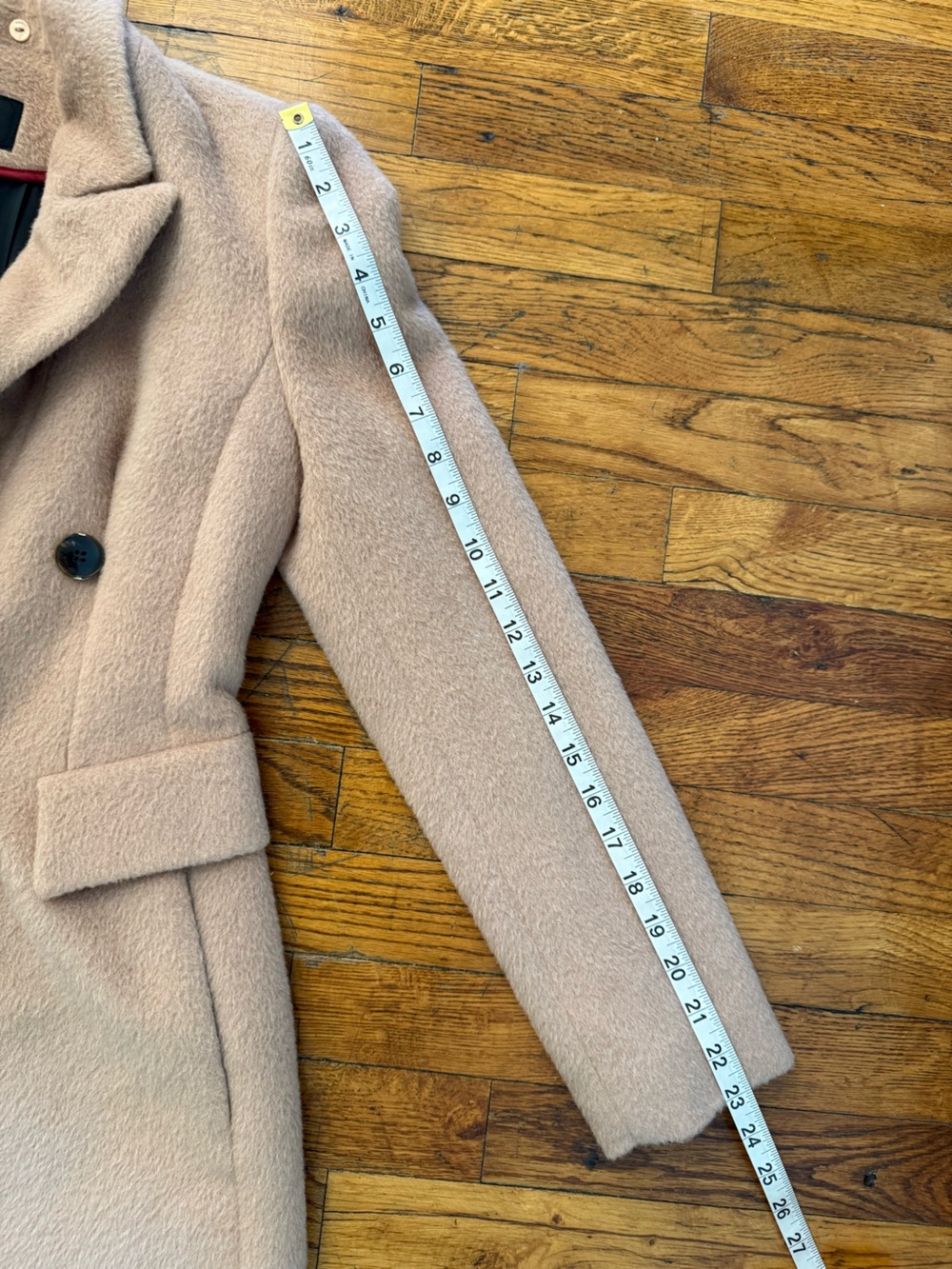 Kenneth Lynn Alpaca Wool Blend Double Breasted Camel Overcoat Size Small - Picture 12 of 16